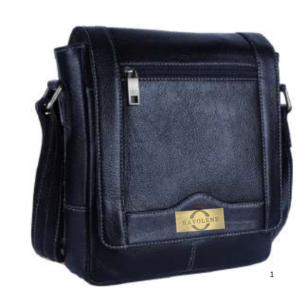 Unisex Genuine Leather Black Sling Messenger Bag 4010-BK